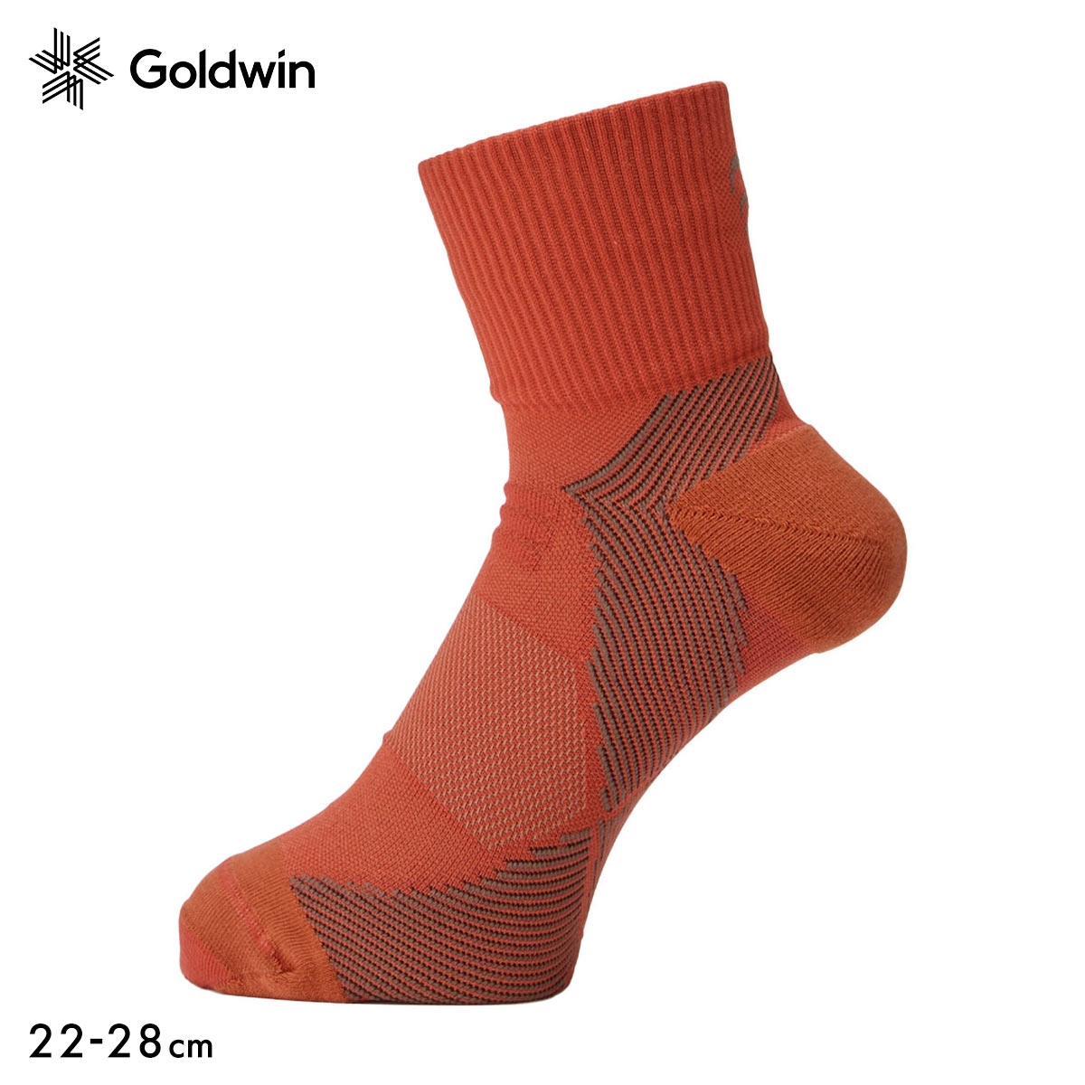 ゴールドウイン Goldwin シースリーフィット C3fit アーチサポート クォーター丈 ソックス ユニセックス 22-24cm 24-26cm 26-28cm(OR-オレンジ-22-24cm)