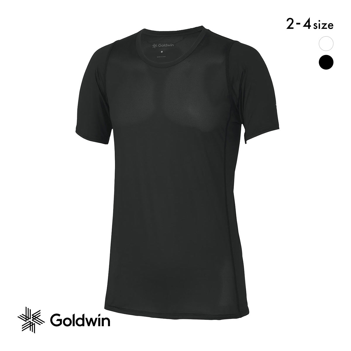 ゴールドウイン C3fit クーリング ハーフスリーブ シャツ メンズ スポーツ 持続冷感 Goldwin(BK-ブラック-2)