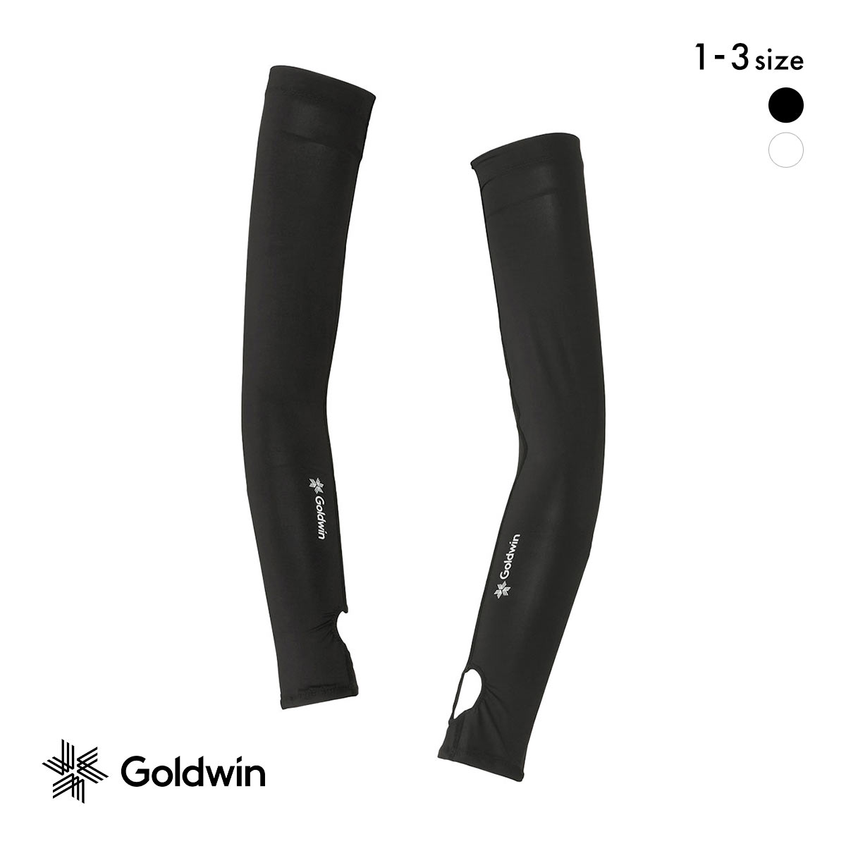 ゴールドウイン C3fit クーリング アームカバー ウィズ パーム 甲付き ユニセックス スポーツ 持続涼感 Goldwin(BK-ブラック-1)