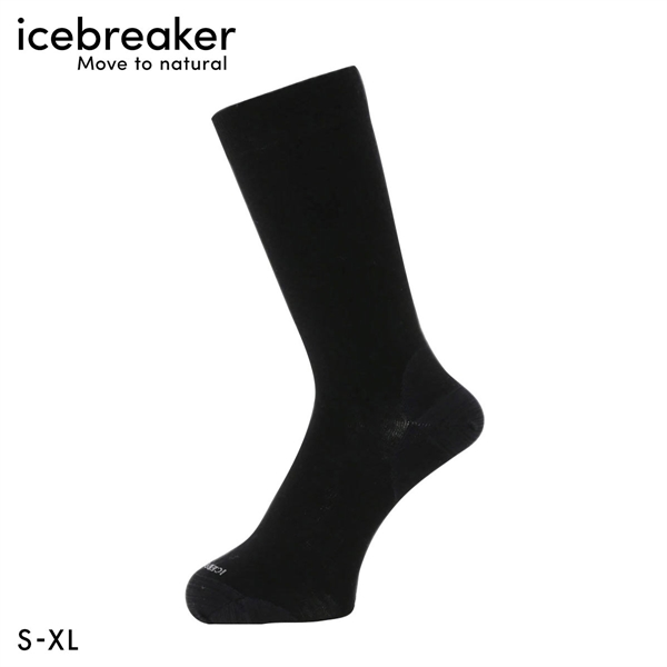 アイスブレーカー ファインゲージ クルー ソックス メンズ メリノウール混 ライフスタイル 大きいサイズ icebreaker M