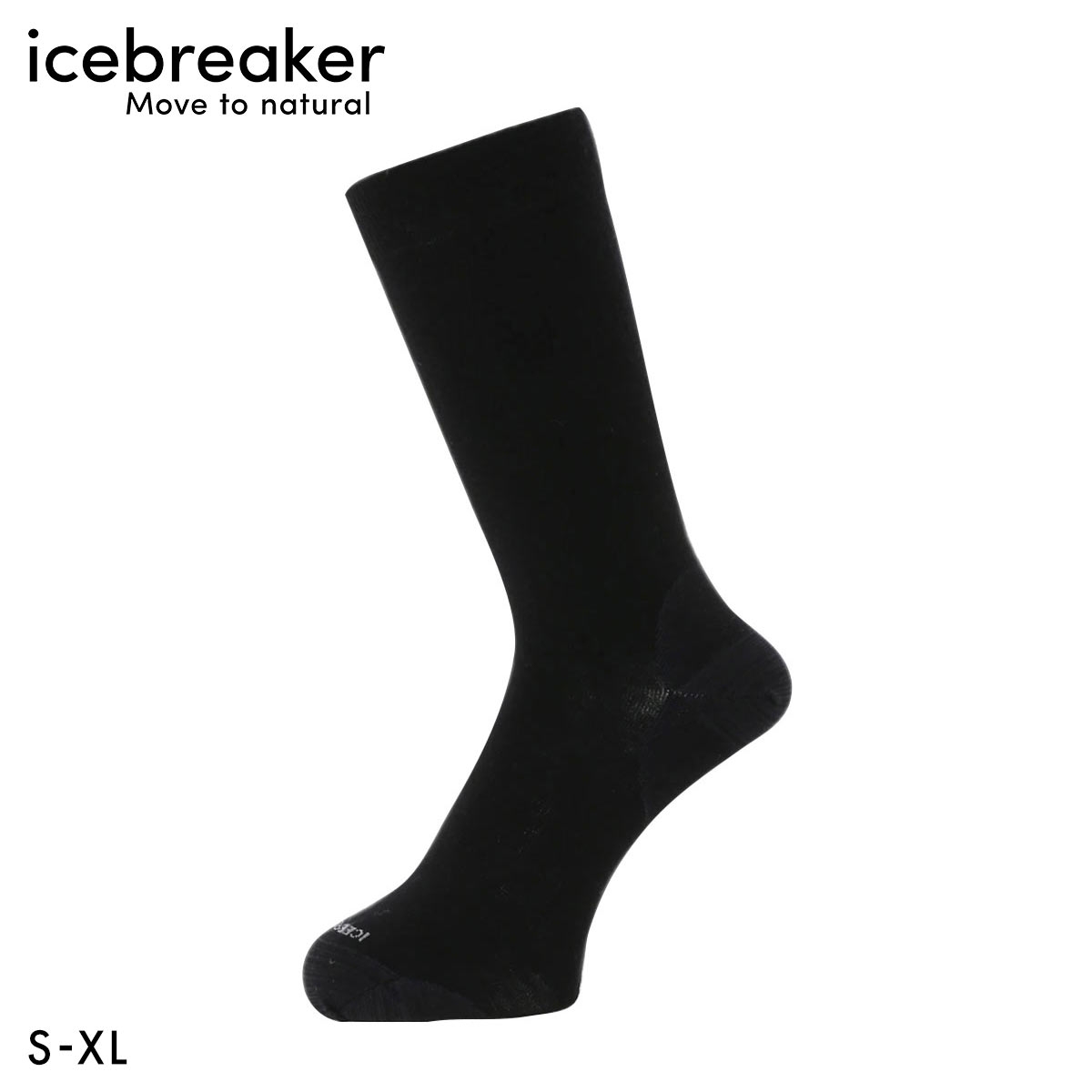 アイスブレーカー ファインゲージ クルー ソックス メンズ メリノウール混 ライフスタイル 大きいサイズ icebreaker M(BK-ブラック-S／M)