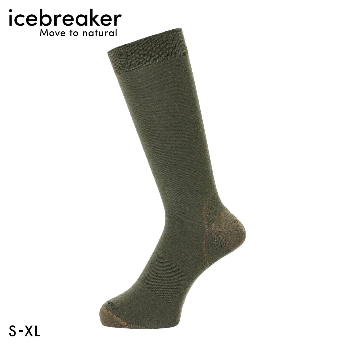 アイスブレーカー ファインゲージ クルー ソックス メンズ メリノウール混 ライフスタイル 大きいサイズ icebreaker M(DGR-濃グリーン-S／M)