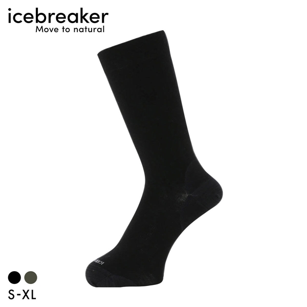 アイスブレーカー ファインゲージ クルー ソックス メンズ メリノウール混 ライフスタイル 大きいサイズ icebreaker M