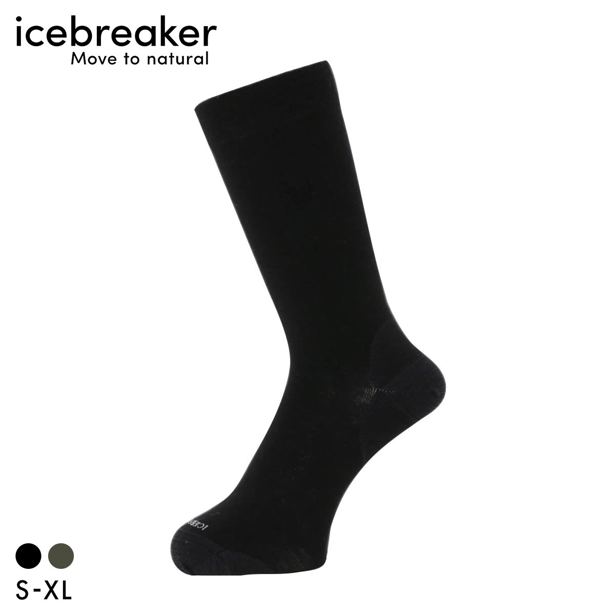 アイスブレーカー ファインゲージ クルー ソックス メンズ メリノウール混 ライフスタイル 大きいサイズ icebreaker M