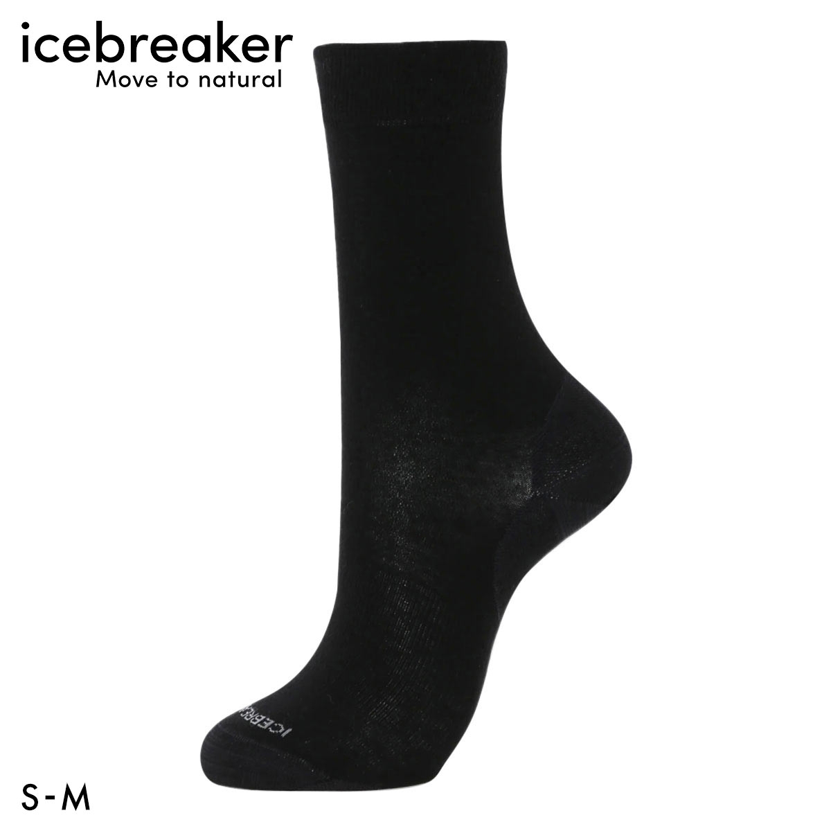 アイスブレーカー ファインゲージ クルー ソックス レディース メリノウール混 ライフスタイル icebreaker W(BK-ブラック-S／M)