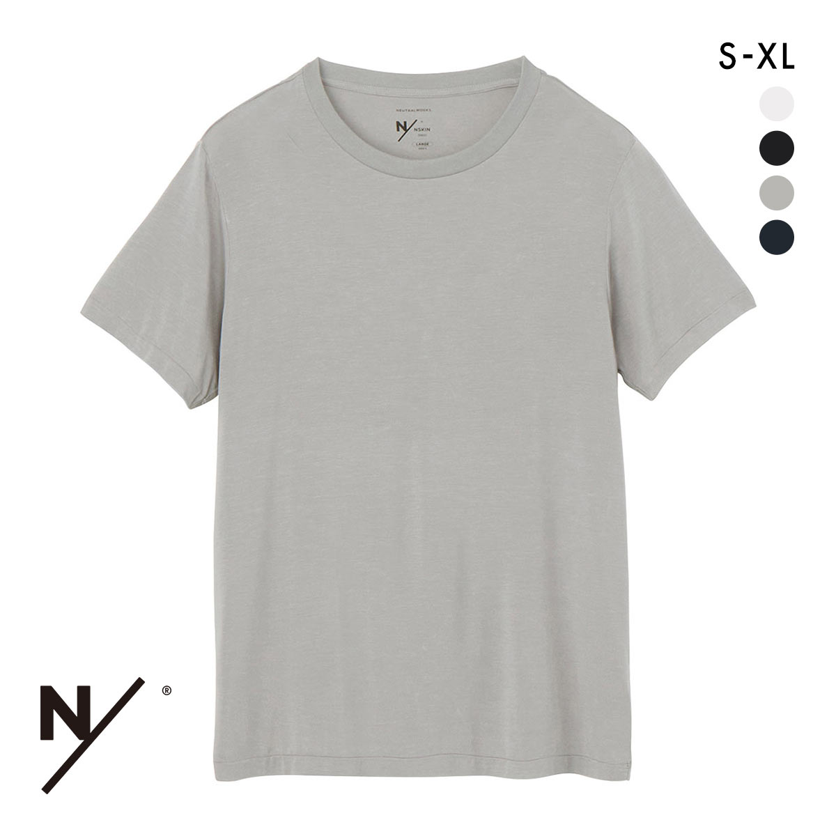 ニュートラルワークス NSKIN ベーシック ウルトラライト ショートスリーブ クルーネック Tシャツ ユニセックス NEUTRALWORKS. MXP(GY-グレー-S)