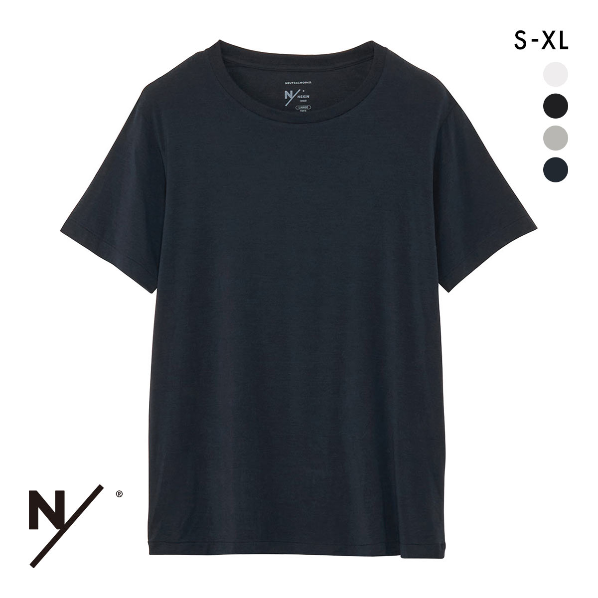 ニュートラルワークス NSKIN ベーシック ウルトラライト ショートスリーブ クルーネック Tシャツ ユニセックス NEUTRALWORKS. MXP(NV-ネイビー-S)