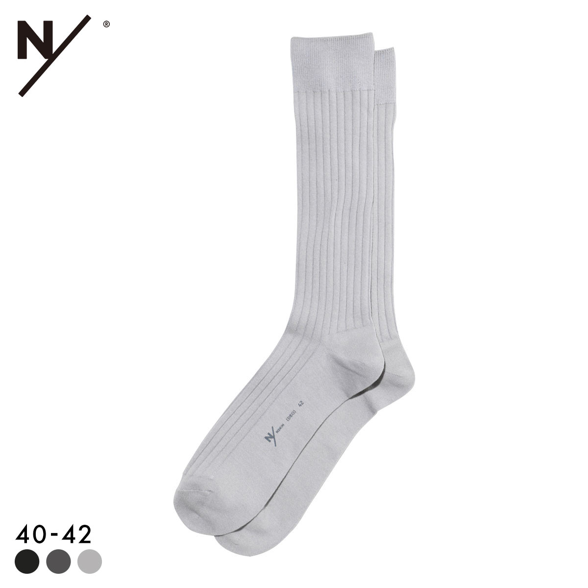 ニュートラルワークス NEUTRALWORKS. エヌスキン NSKIN  BASIC LIGHT ビジネスソックス MXP 靴下 クルー丈 ユニセックス 消臭(GY-グレー-40)