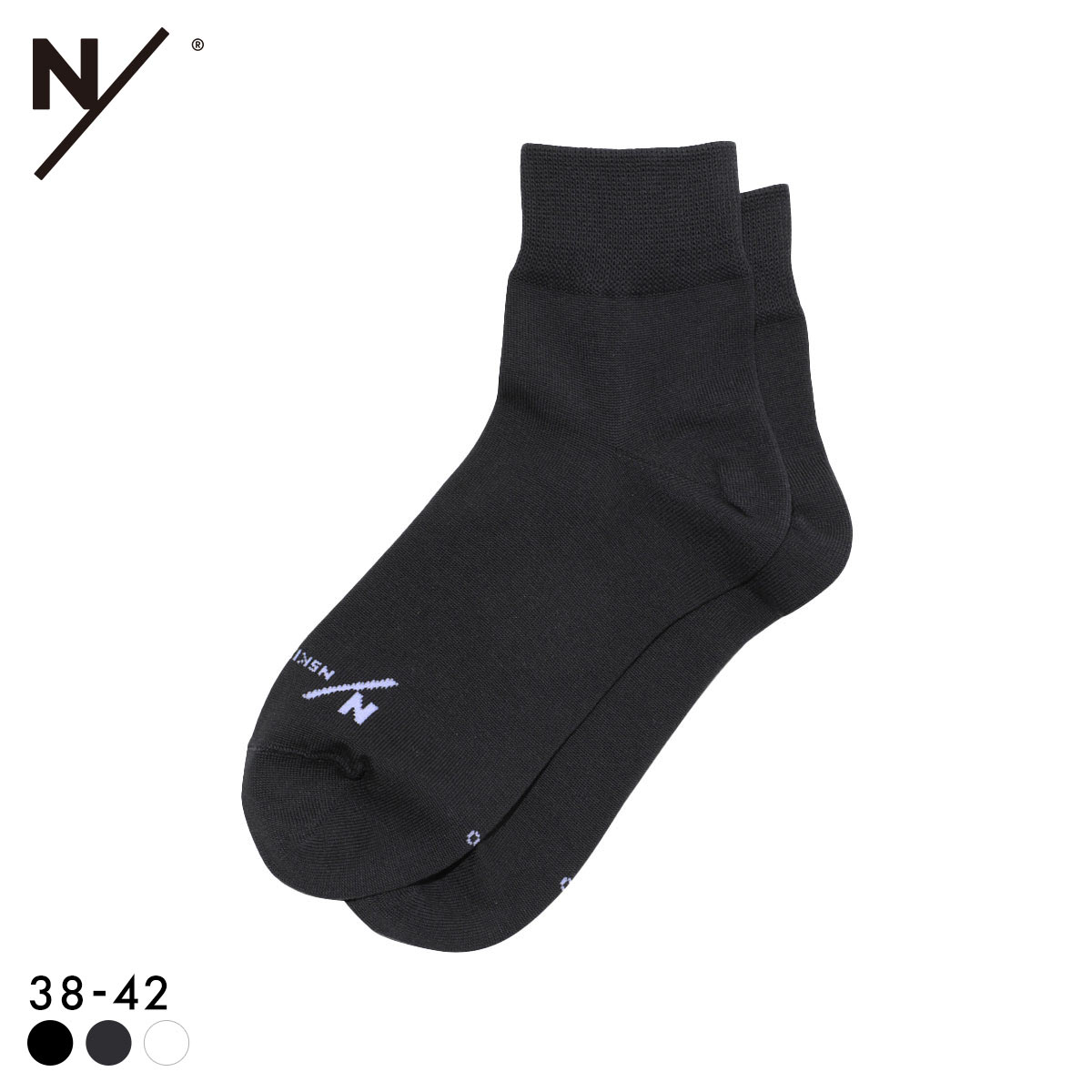 ニュートラルワークス NSKIN BASIC LIGHT アンクルソックス MXP 靴下 ユニセックス 消臭 NEUTRALWORKS.(BK-ブラック-38)