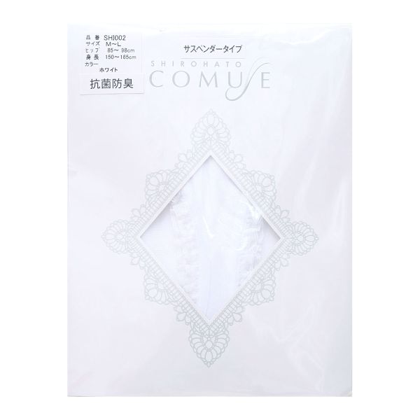 コミューズ COMUSE 風が通るストッキング レース付き サスペンダーストッキング パンティ部レス パンスト