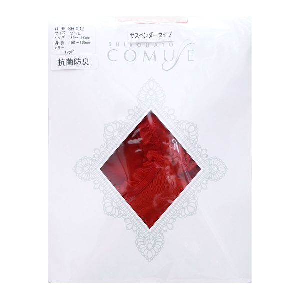 コミューズ COMUSE 風が通るストッキング レース付き サスペンダーストッキング パンティ部レス パンスト