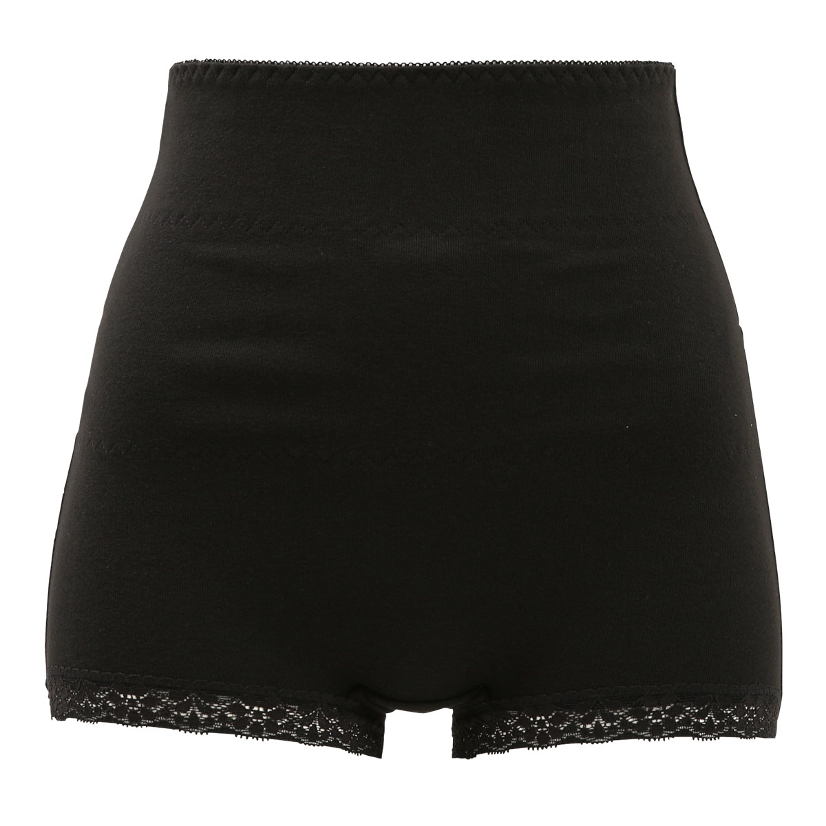 DAN・DA・DAN ガードル ショーツ ショート丈 ハイウエスト 深め 腹巻き お腹押さえ 骨盤引き締め 裏起毛(BK-ブラック-M)