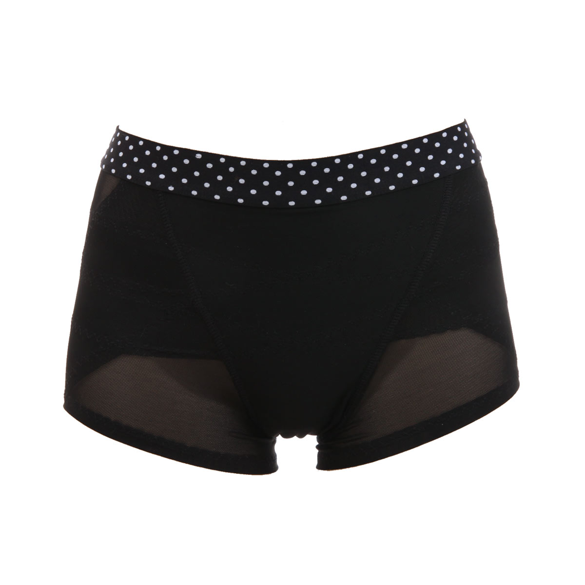 アンフィニ UN-FINI 骨盤正ス 骨盤 クロス ショーツガードル 水玉(BK-ブラック-M)