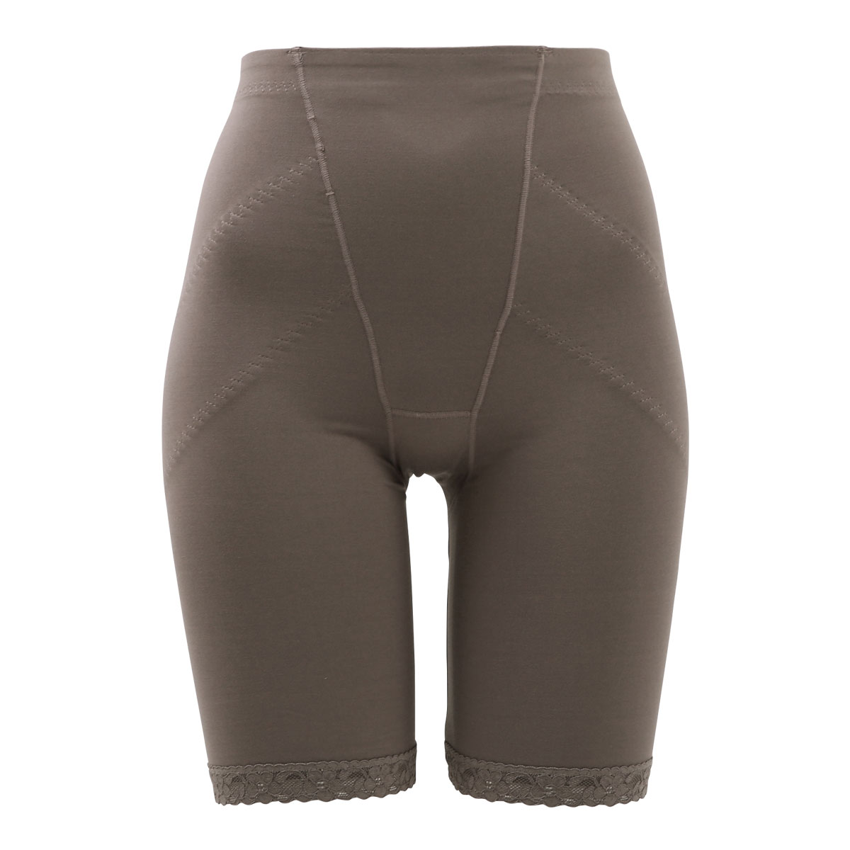 尻湯めぐり ふんわり起毛ぱんつ ガードル ショーツ ロング丈 補正下着 お腹押さえ 両面起毛 単品(BR-ブラウン-M)