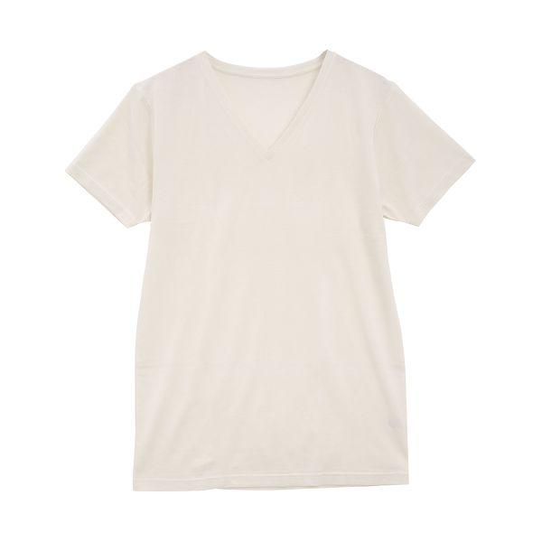 男の絹 SILK シルク＆コットンVネック半袖インナー