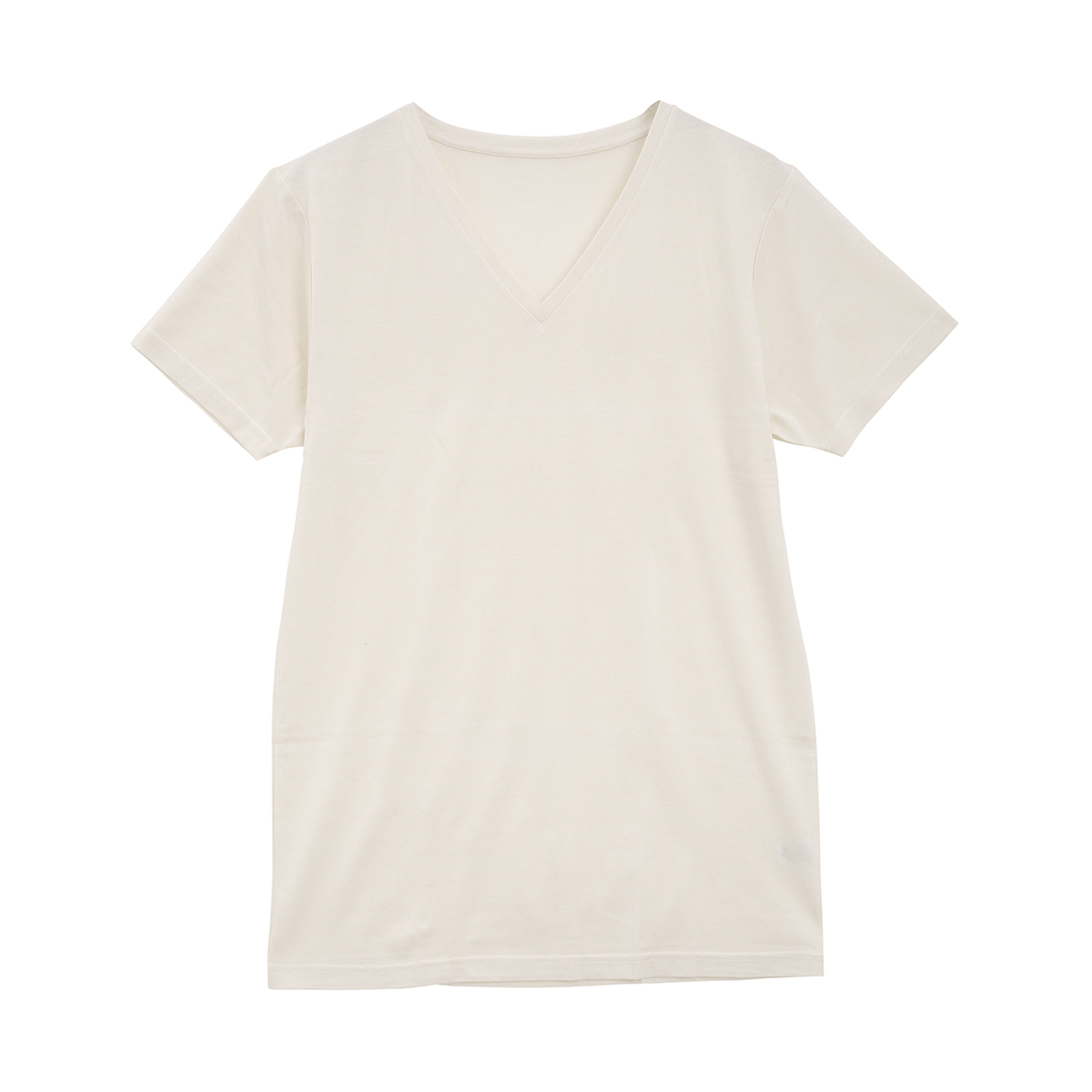 男の絹 SILK シルク＆コットンVネック半袖インナー(OW-オフホワイト-M)