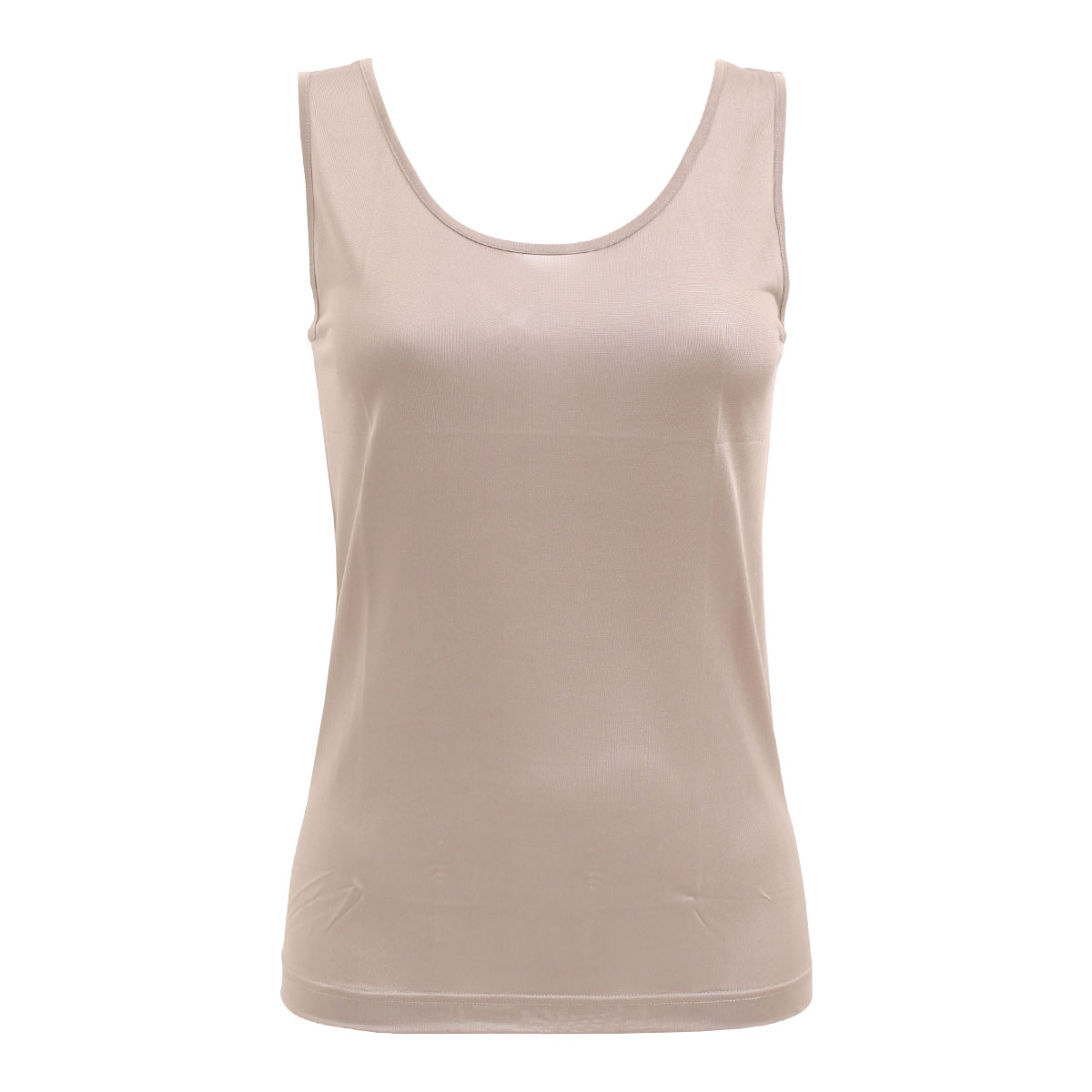 マリーネ MALYNE　絹 シルクニットタンクトップ(GG-グレージュ-M)