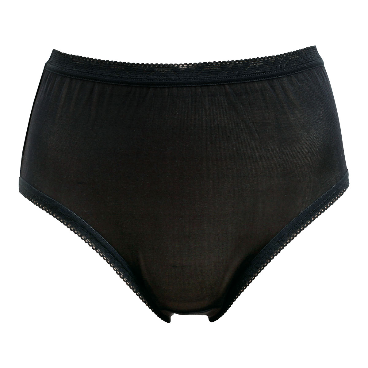 マリーネ MALYNE　シルク100％ ニット スタンダード ショーツ 深め ハイウエスト 単品(BK-ブラック-M)