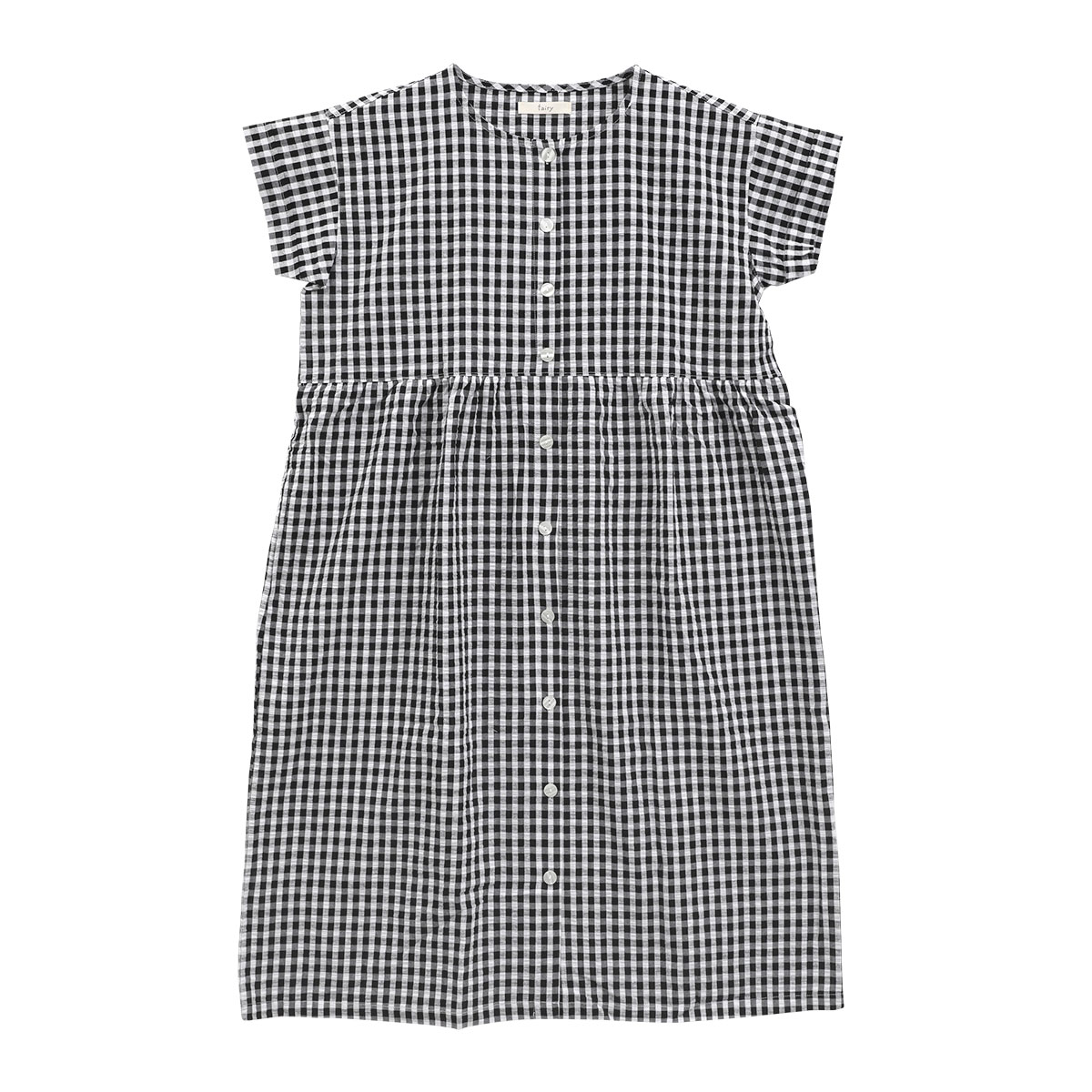 犬印 INUJIRUSHI fairy サラッと快適 綿100％ マタニティ ワンピ―ス ルームウェア パジャマ(BK-ブラック-ﾏﾀﾆﾃｨM-L)