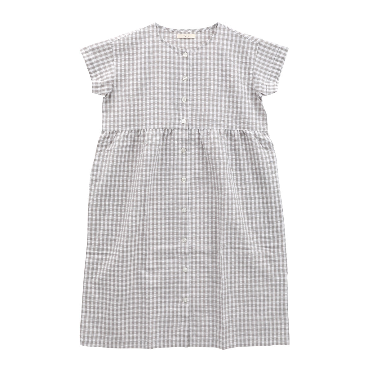 犬印 INUJIRUSHI fairy サラッと快適 綿100％ マタニティ ワンピ―ス ルームウェア パジャマ(GY-グレー-ﾏﾀﾆﾃｨM-L)