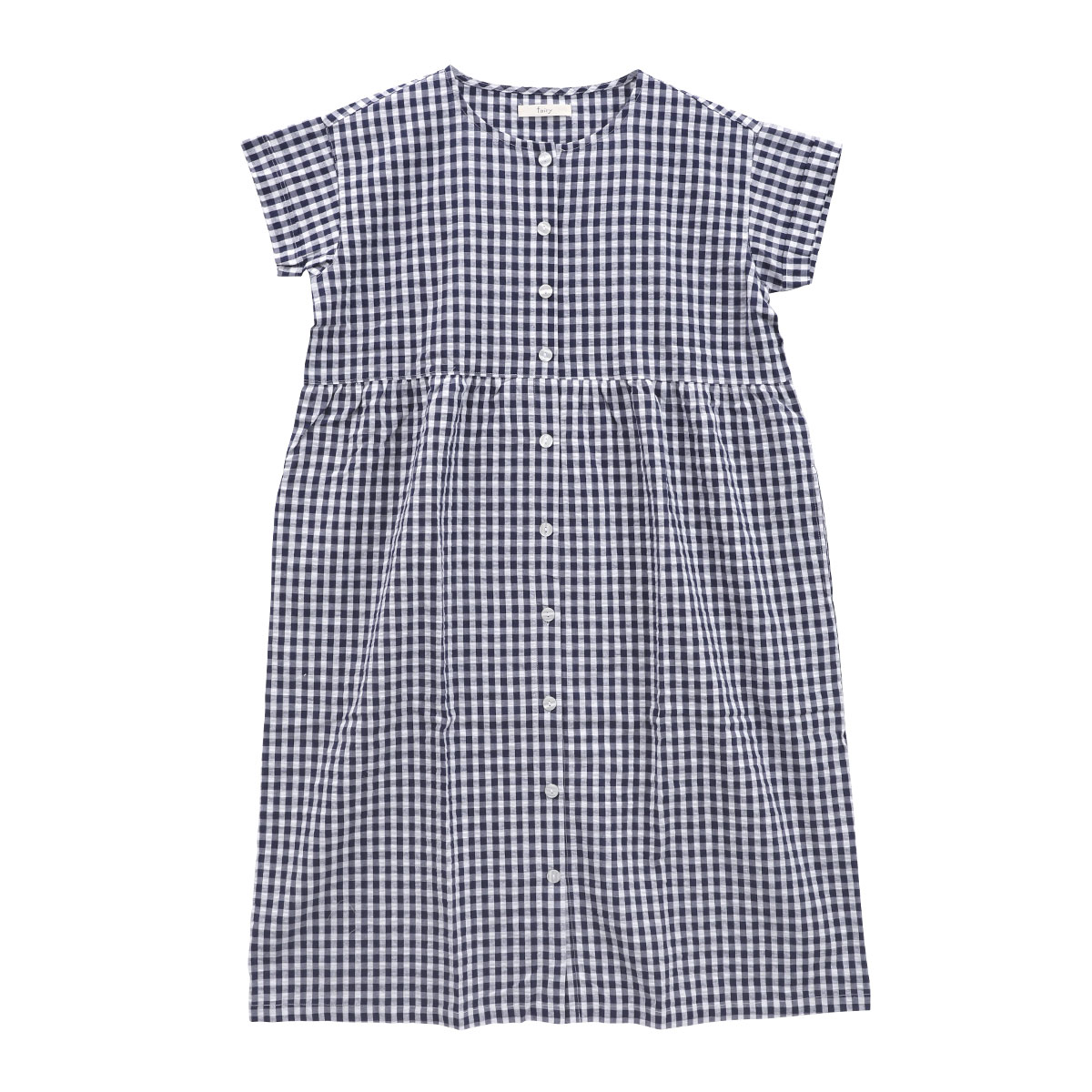 犬印 INUJIRUSHI fairy サラッと快適 綿100％ マタニティ ワンピ―ス ルームウェア パジャマ(NV-ネイビー-ﾏﾀﾆﾃｨM-L)