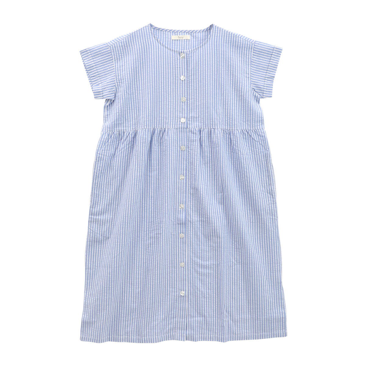 犬印 INUJIRUSHI fairy サラッと快適 綿100％ マタニティ ワンピ―ス ルームウェア パジャマ(BU-ブルー-ﾏﾀﾆﾃｨM-L)