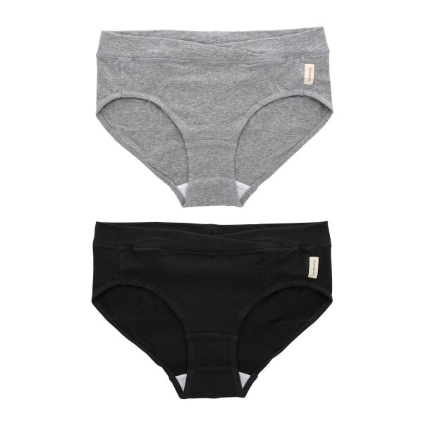 犬印 INUJIRUSHI 産前・産後使える ウエストゴムなし らくちん浅履きショーツ マタニティショーツ 2枚セット