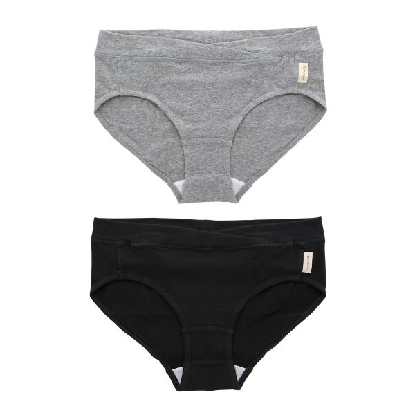 犬印 INUJIRUSHI 産前・産後使える ウエストゴムなし らくちん浅履きショーツ マタニティショーツ 2枚セット