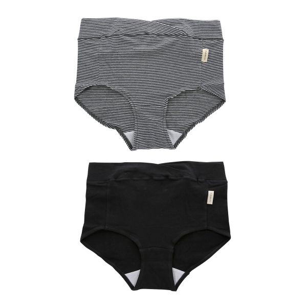 犬印 INUJIRUSHI 産前・産後使える ウエストゴムなし らくちん深履きショーツ マタニティショーツ 2枚セット ハイウエスト