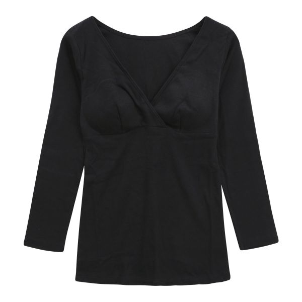 犬印 INUJIRUSHI 肌にやさしいオーガニックコットン 8分袖インナー 産前-授乳期 綿100％ マタニティ カップ付き ML