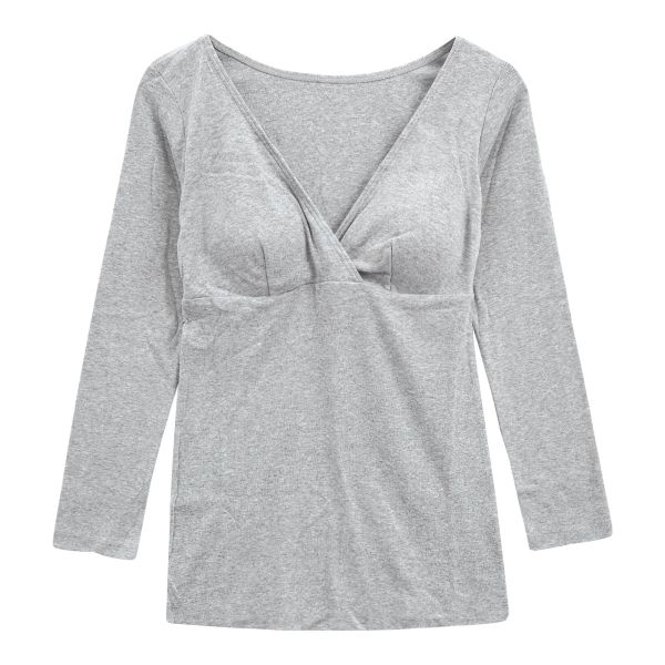 犬印 INUJIRUSHI 肌にやさしいオーガニックコットン 8分袖インナー 産前-授乳期 綿100％ マタニティ カップ付き ML