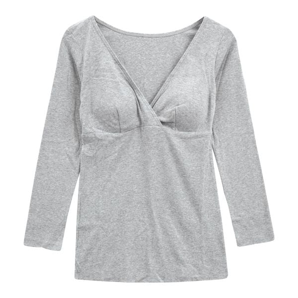 犬印 INUJIRUSHI 肌にやさしいオーガニックコットン 8分袖インナー 産前-授乳期 綿100％ マタニティ カップ付き ML