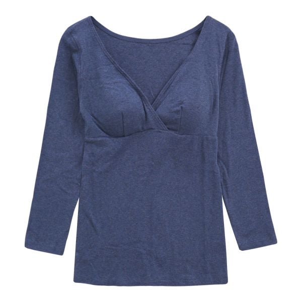 犬印 INUJIRUSHI 肌にやさしいオーガニックコットン 8分袖インナー 産前-授乳期 綿100％ マタニティ カップ付き ML