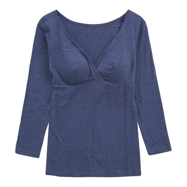 犬印 INUJIRUSHI 肌にやさしいオーガニックコットン 8分袖インナー 産前-授乳期 綿100％ マタニティ カップ付き ML