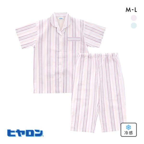 ヒヤロン レディース ルームウェア パジャマ 上下セット 半袖 7分丈パンツ 接触冷感 着るヒヤロン
