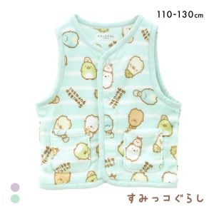 すみっコぐらし フリース ベスト キッズ 110 130 ミンクフリース かいまき キッズ ジュニア 子供 ルームウェア スリーパー 単品