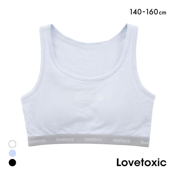 ラブトキシック ジュニア カレッジロゴ ハーフトップ ノンワイヤー ブラジャー スポーツブラ 140 150 160 吸水速乾 Lovetoxic