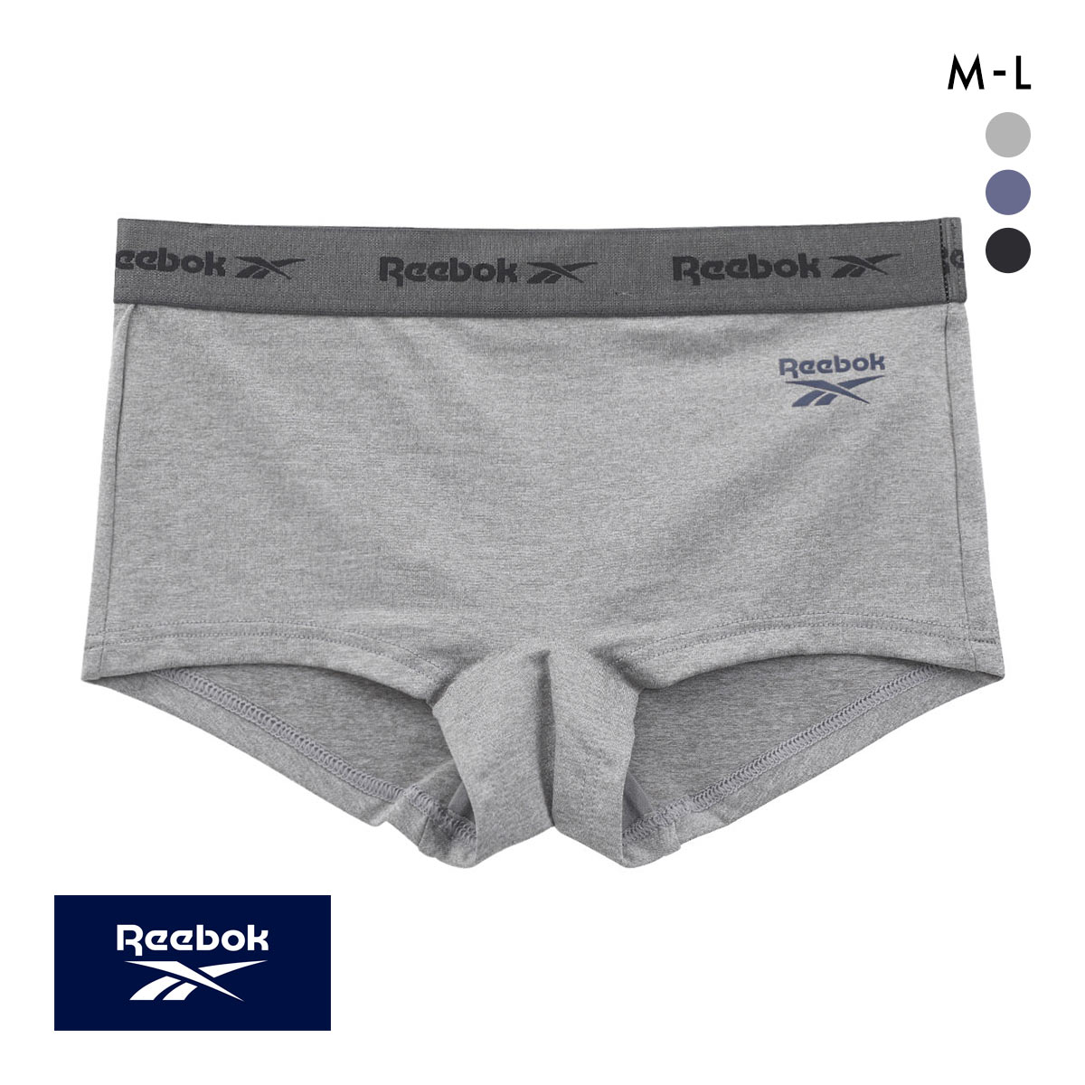 リーボック レディース ボクサーショーツ ボーイレングス スポーツショーツ 吸水速乾  Reebok LADYS(HGY-杢グレー-M)