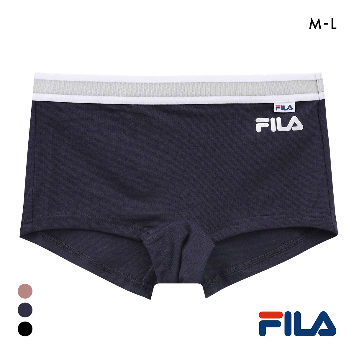 フィラ レディース グリッター ボクサーショーツ ワンポイント ロゴ　吸水速乾 M L 吸水速乾 FILA(NV-ネイビー-M)