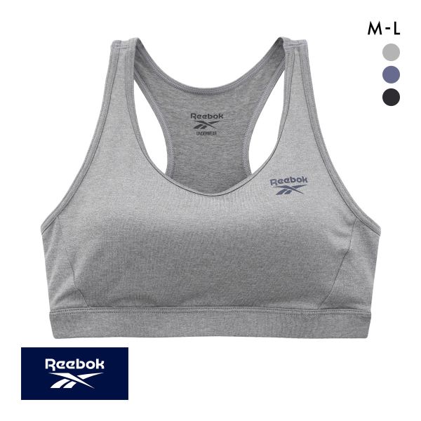 リーボック レディース ハーフトップ ノンワイヤー スポーツブラ 吸汗速乾 M L バッククロス Reebok LADYS
