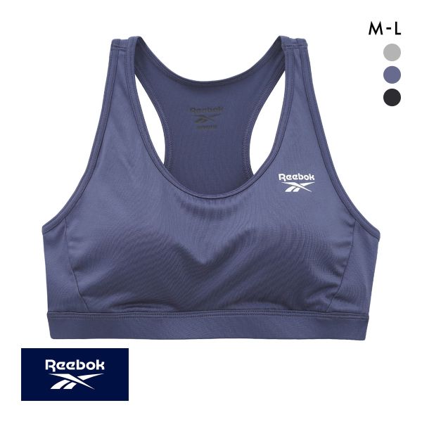 リーボック レディース ハーフトップ ノンワイヤー スポーツブラ 吸汗速乾 M L バッククロス Reebok LADYS