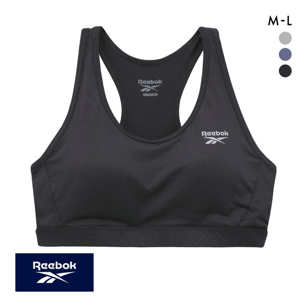 リーボック レディース ハーフトップ ノンワイヤー スポーツブラ 吸汗速乾 M L バッククロス Reebok LADYS
