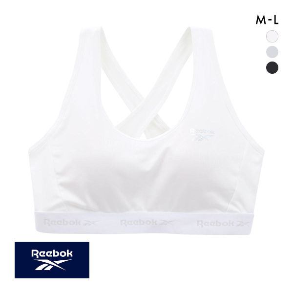 リーボック レディース グリッターロゴ バッククロス ハーフトップ ノンワイヤー スポーツブラ レディース 吸汗速乾 M L Reebok LADYS