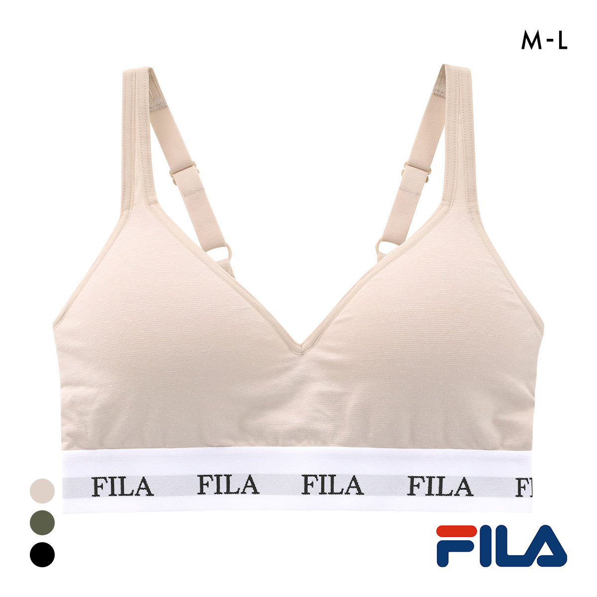 フィラ レディース モールドカップ ハーフトップ ワイヤレスブラ FILA LADYS(BE-ベージュ-M)