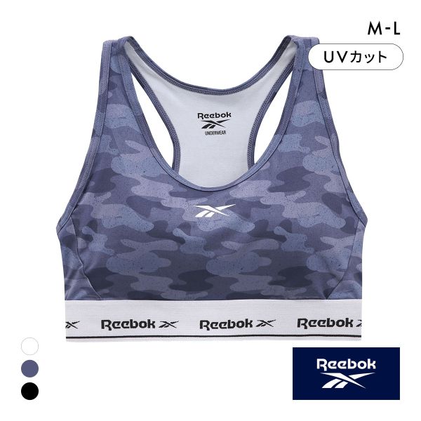 リーボック レディース ハーフトップ ノンワイヤー スポーツブラ ドライ M L バッククロス Reebok LADYS