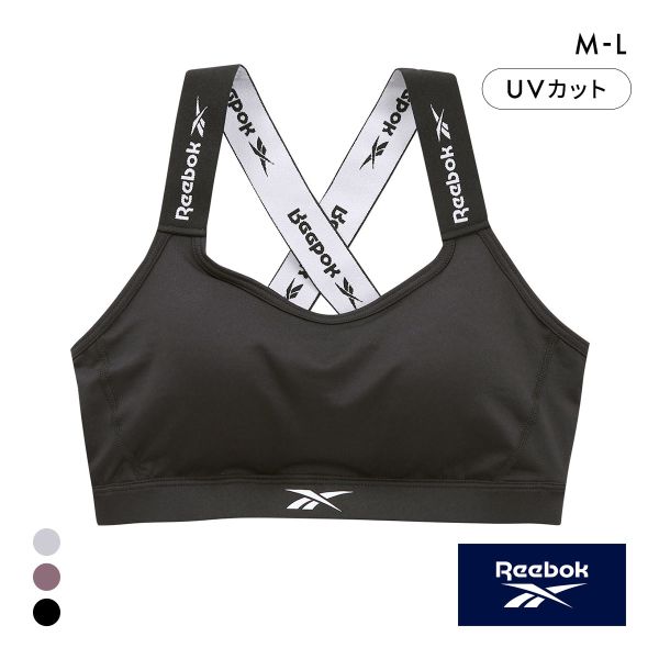 リーボック レディース バッククロスロゴ ハーフトップ ノンワイヤー スポーツブラ レディース ドライ M L Reebok LADYS