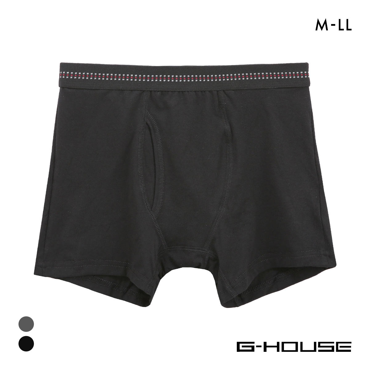 ジーハウス ハンモックサポーター ハンモック ボクサーブリーフ 天竺 前開き G-HOUSE(BK-ブラック-M)