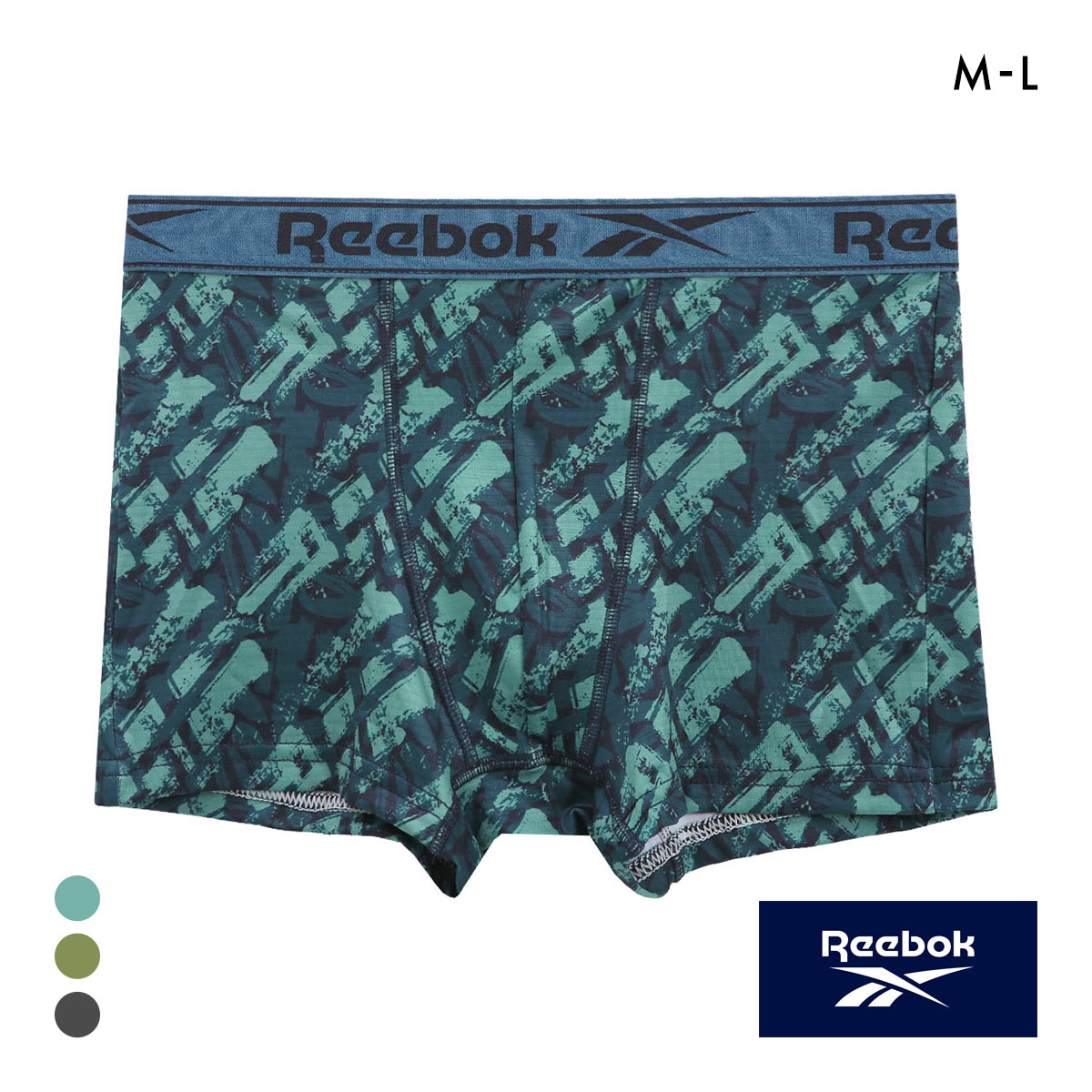 リーボック メンズ プリント ボクサーパンツ 前閉じ プリント M L Reebok(SX-サックス-M)