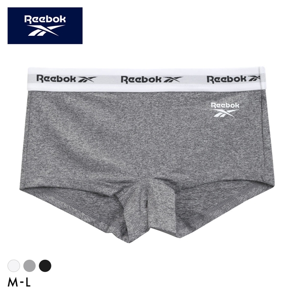 リーボック レディース ロゴテープ ボクサーショーツ ボーイレングス スポーツショーツ DRY UPF50+ ML Reebok LADYS