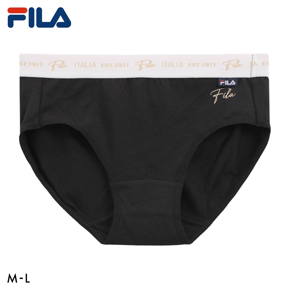 フィラ FILA レディース ワンポイント ロゴ ショーツ ノーマル スポーツ インナー 吸水速乾 単品 ML 婦人(BK-ブラック-M)